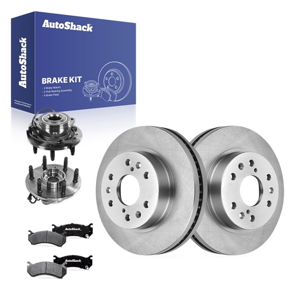 AutoShack Front Vented Brake Rotors   Ceramic Pads   Hub Bearing Assembly 8-PC Brake Kit Replacement for 2007 GMC Sierra 1500 Classic 2005-2006 GMC Sierra 1500 12.99" (329.9 mm)