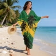 thumbnail image 3 of Xoenoiee Jamaica Flag Palm Tree Print Kaftan Dresses for Women V-Neck Swimsuit Cover Up Plus Size Beach Maxi Dress Boho Caftan Loungewear Lightweight Mumu Dresses, 3 of 7