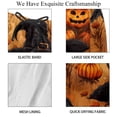 thumbnail image 4 of luoweisi Men's Beach Shorts Quick Dry Swim Trunks with Mesh Lining Halloween Scarecrow M, 4 of 5