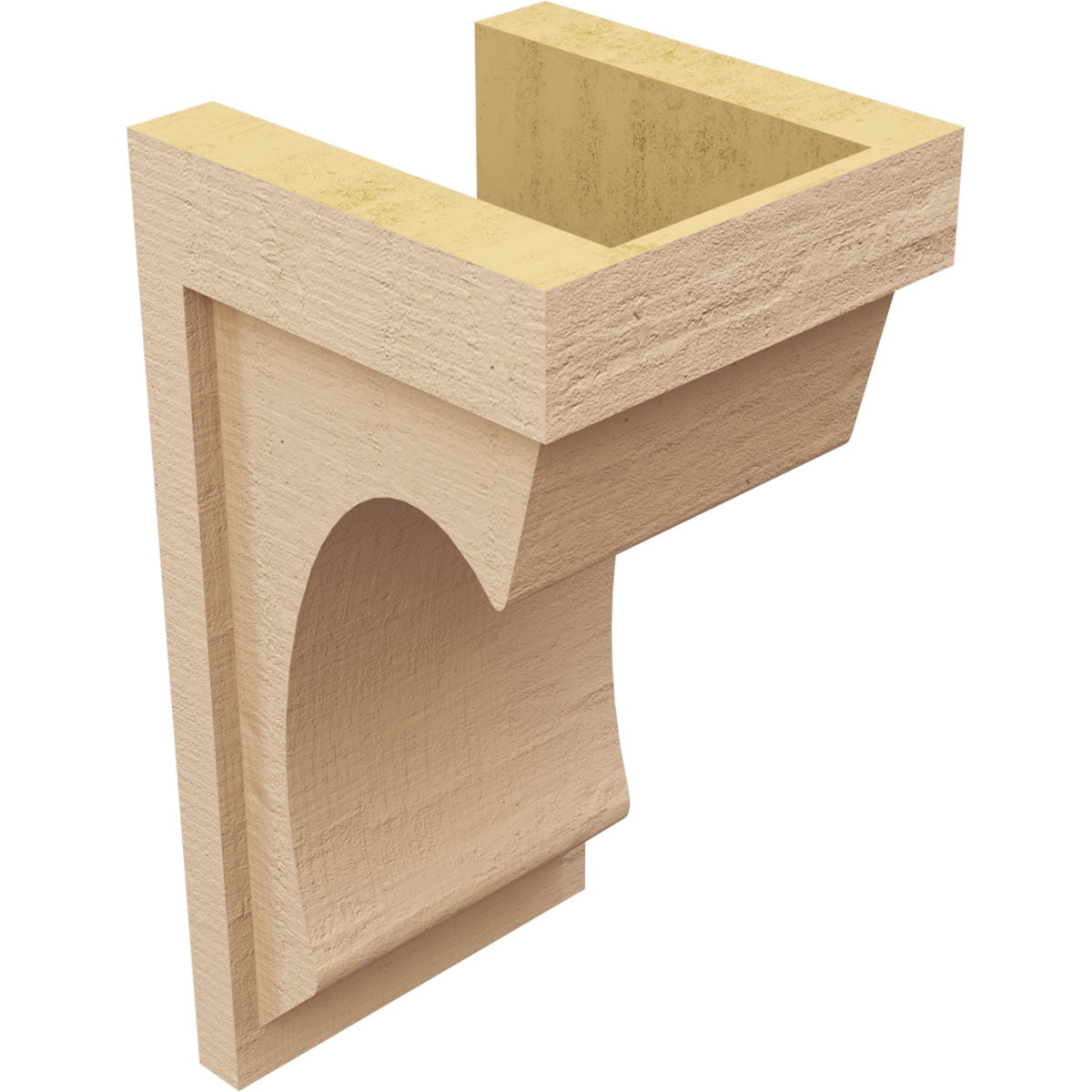 8"W x 8"D x 16"H Wide Emerson Rough Cedar Woodgrain TimberThane Corbel, Primed Tan