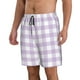 thumbnail image 2 of Fotbe Purple Checkboard Trajes de Baño Estampados para Hombre, Shorts de Verano de Secado Rápido, Ropa de Playa, Bañadores-Small, 2 of 6