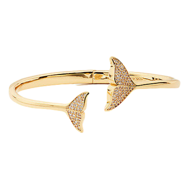 Kate Spade New York Kate Spade Whale Tails Pave Hinged Cuff Bracelet In Gold Walmart Com Walmart Com
