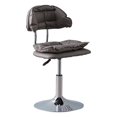 thumbnail image 2 of Taburete de Bar rodante, silla giratoria de salón con respaldo, altura ajustable con ruedas, silla de Bar para el hogar, cafetería, Pub, comedor gris oscuro, 2 of 10