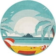 thumbnail image 2 of Unique Loom Outdoor Coastal Collection Area Rug - Beach Day (4' 1" Round Multi/Navy Blue), 2 of 9