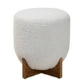 thumbnail image 3 of Baxton Studio Fisk Japandi Light Grey Boucle Fabric and Walnut Brown Finished Wood Ottoman Footstool, 3 of 8