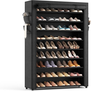 cjjojobiubiu Shoe Rack with Covers - 10 Tiers Tall Shoe Rack Organizer Large Capacity Shoe Shelf Storage 40 Pairs Space Saving Vertical Shoe Storage Organizer for Closet Entryway Dorm