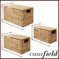 thumbnail image 7 of Casafield Set of 3 Water Hyacinth Storage Baskets with Lids, Natural - Small, Medium, Large - Decorative Bins for Bathroom, Closets, Laundry, Shelves, 7 of 7