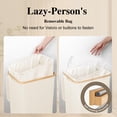 thumbnail image 3 of Cesto de ropa sucia Foluck, tamaño grande, 75 L, impermeable, con tapa, color beige, 3 of 6