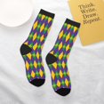 thumbnail image 4 of Uemuo Mardi Gras Printed Kids Boys Socks Seamless Crew Socks Crazy Funny Athletic Sport Socks for Children, 4 of 6