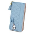 thumbnail image 7 of UTO Long Wallet for Women PU Leather Bifold Cute Cat Purse Phone Card Holder Clutch with Tassel Zipper Pocket(Blue), 7 of 7