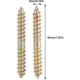 thumbnail image 3 of 10pcs Double Ended Pan Head Screws Stud Self Tapping Thread Screws Threaded Bolts Woodworking Furniture Connector Studs Rods 6*50mm, 3 of 4