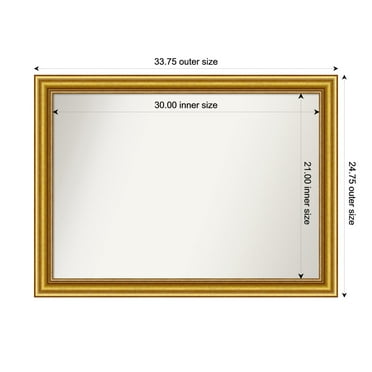 Amanti Art Custom Wall and Bathroom Mirror (24.75 x 33.75 in.), Townhouse Gold Frame