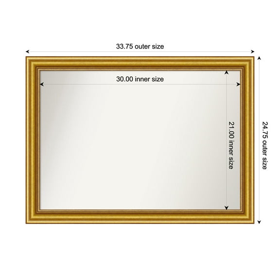 Amanti Art Custom Wall and Bathroom Mirror (24.75 x 33.75 in.), Townhouse Gold Frame