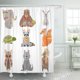 thumbnail image 1 of Juego de cortinas de ducha ABPHQTO impermeables blancas con diseño artístico detallado de animales tribales 165x180 cm, 1 of 2