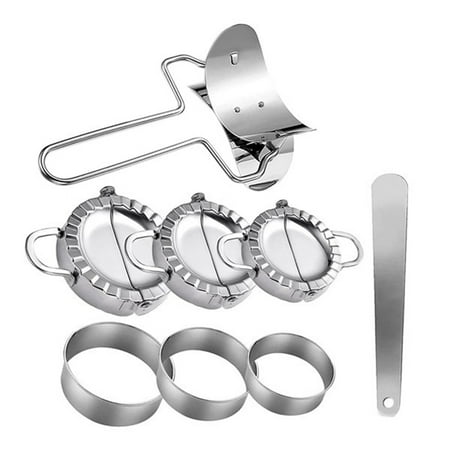

Dumplings Maker 8 Pcs Press Mold Set and Cutter for Chinese Wonton Gyoza Skin Tools