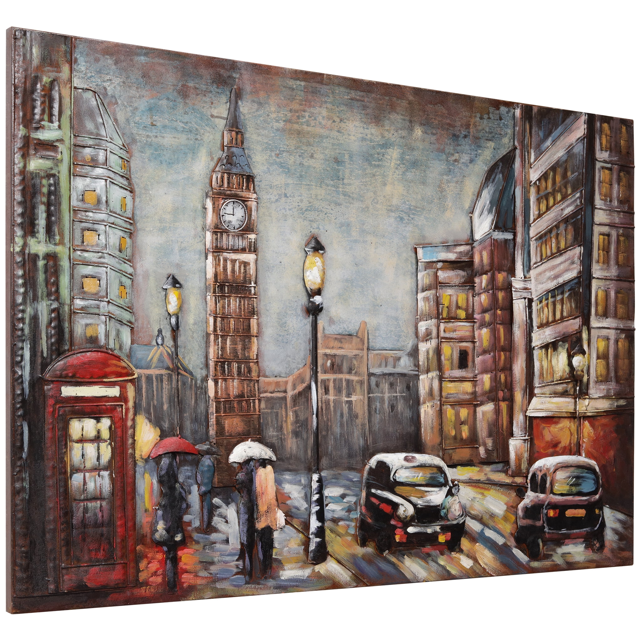 Empire Art Direct PMO-19020-3248 City Street Mixed Media Iron Hand Painted Dimensional Wall Art