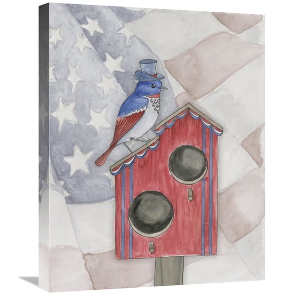 Global Gallery's 'Americana Birdhouse II' by Elyse DeNeige Stretched Canvas Wall Art