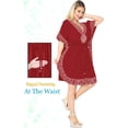 thumbnail image 2 of HAPPY BAY Women's Summer Loungewear Solid Casual Relaxed Caftan Knee Length Cover Up Dresses for Women 2X-3X Ruby, Floral, 2 of 4
