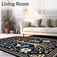 thumbnail image 2 of ODIKA 4'x6' Machine Washable Non-Slip Area Rug, Tree of Life Aviary Canvas with Flourishing Botanical and Ensemble High Traffic Rug, Gold, 477896, 2 of 7