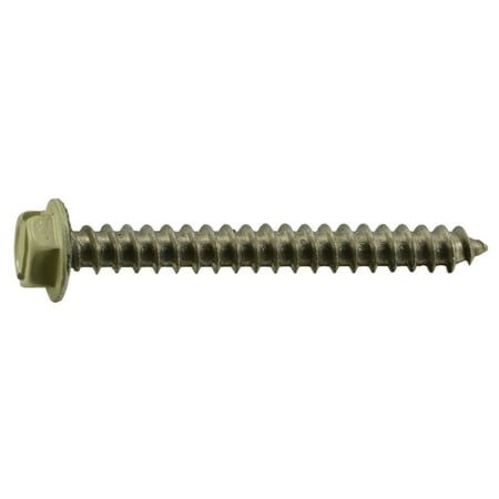 

#8 x 1-1/2 Beige Painted 18-8 Stainless Steel Hex Washer Head Sheet Metal Screws SMSHSS-346