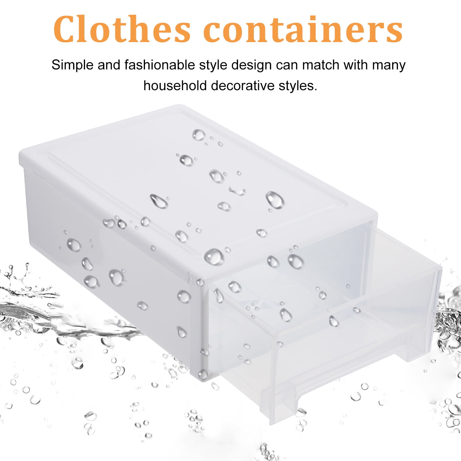 UPOUART 2Pcs Clear Storage Drawers Plastic Transparent for Closet Organization Adults