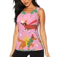 thumbnail image 1 of Balery Different Dogs Christmas Camiseta sin mangas estampada ligera para mujer, tops de entrenamiento sin mangas, camisetas de yoga transpirables de secado rápido.-Small, 1 of 7
