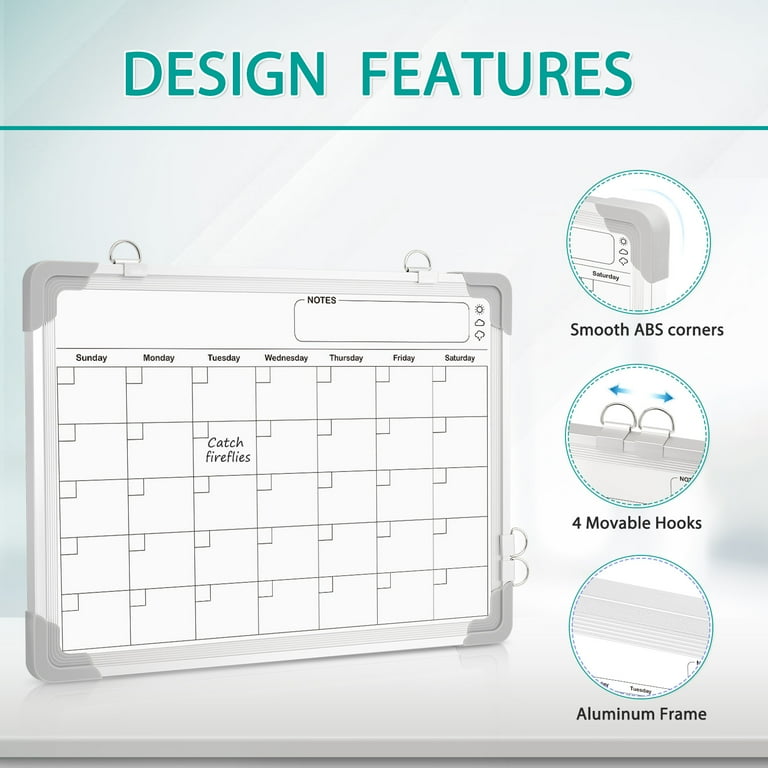 Monthly Dry Erase Calendar Whiteboard Calendar Magnetic White