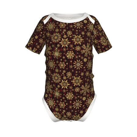 

Yiaed Golden Snowflakes Print Infant Climbing Short Sleeve Onesie One-Piece Baby Bodysuit Clothes 0-12 Months -2 Years
