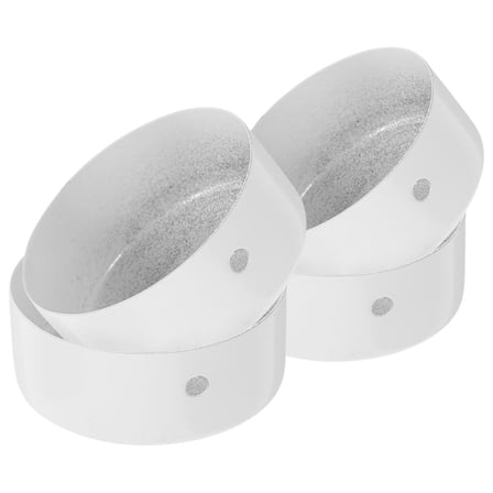 ELAYARD 4Pcs White Stainless Steel Stair Handrail End Caps Easy Install Durable Handrail Fittings