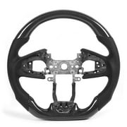 Steering Wheel, Carbon Fiber SE33Steering Wheel, Duokon Steering Wheel,Carbon Fiber Steering Wheel Nappa Preforated Leather W/Black Stitching Performance Steering Wheel Replacement