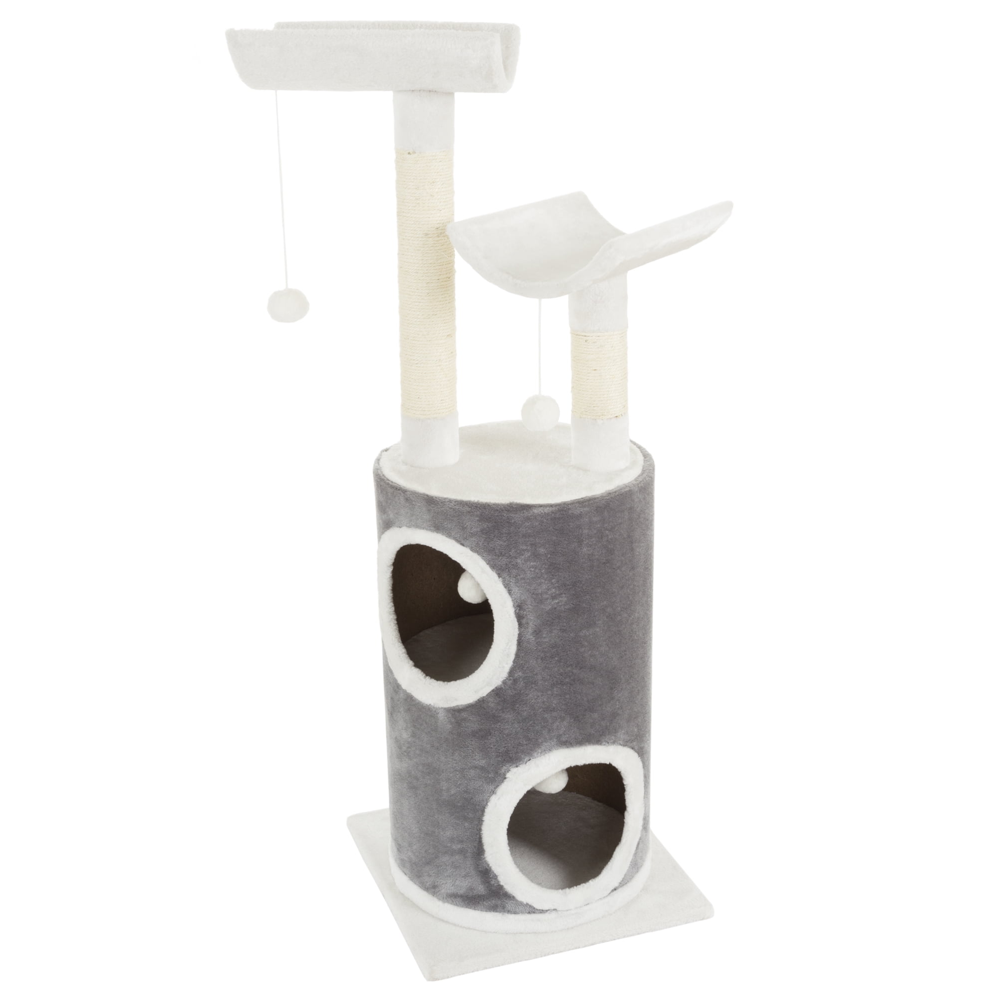 PETMAKER 45in Cat Tree with Perches, Condo, Scratch Posts, and Toys (Gray)