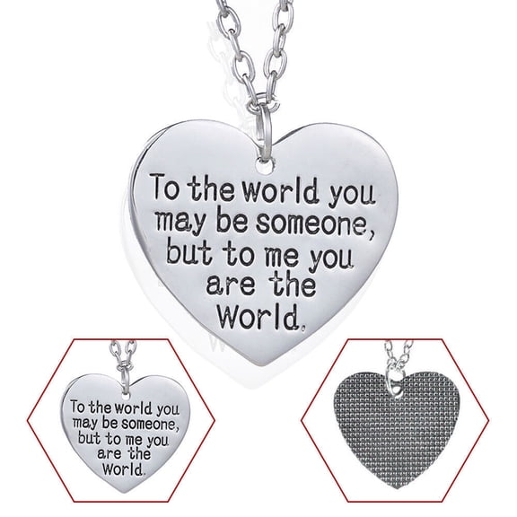 Jahy2Tech Stylish Rhodium Plated Heart Necklace, Perfect Anniversary Birthday Gift for Mom/Wife, 1.125 Inch Wide, 20 Inch Chain