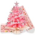 thumbnail image 1 of Árbol de Navidad TBD DECOR Mini rosa 20 pulgadas con luces y adornos, 1 of 6