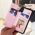 thumbnail image 3 of TECH CIRCLE For iPhone 12 Pro / 12 6.1" Wallet Case with Card Holder,PU Leather Kickstand Flower Case Magnetic Clasp Kickstand Shockproof Protective Cover for Apple iPhone 12 Pro / 12 6.1,Color Flower, 3 of 7
