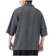 thumbnail image 3 of pstuiky camiseta de hombre, Blusa informal de seda helada de color liso para hombre, manga corta, cuello redondo y mangas cinco cuartos ropa de hombre xl, 3 of 3
