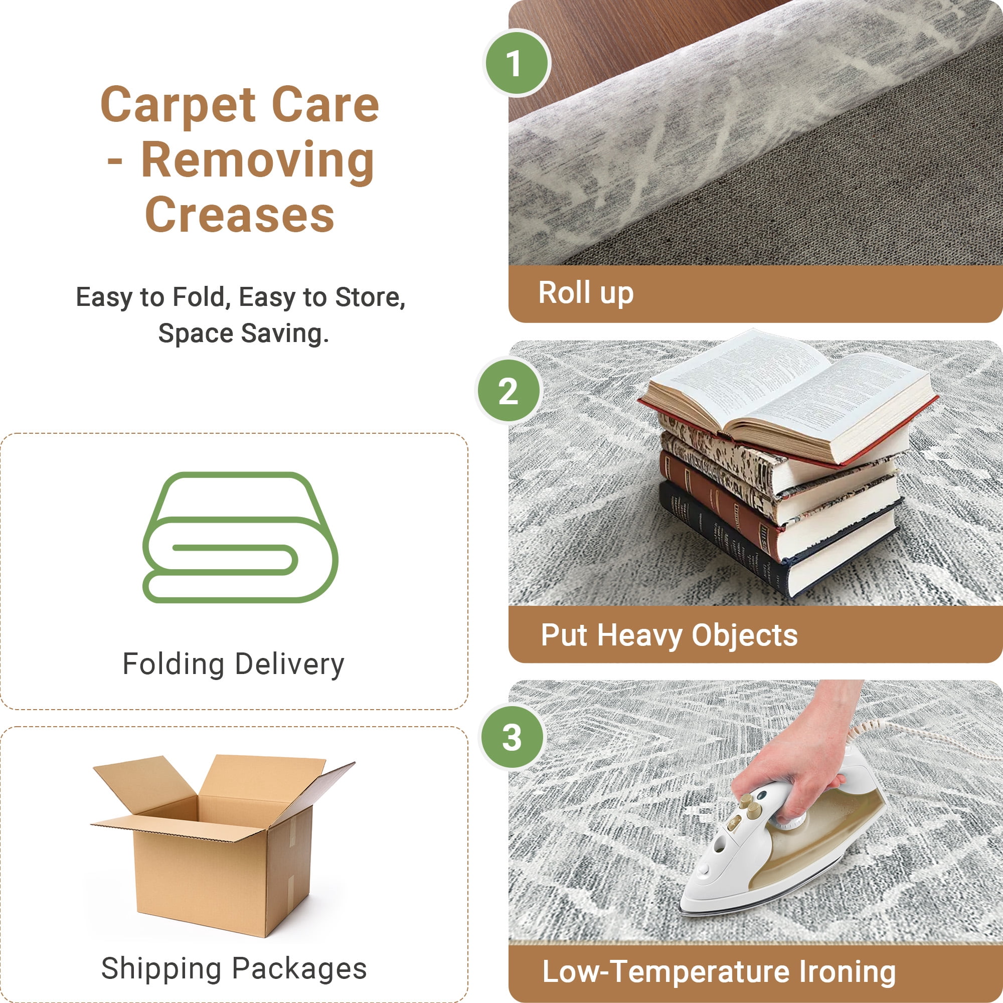 NewBuros 9'x12' Area Rug for Living Room, Machine Washable Non-Slip Rug, Soft Low Pile Stain Resistant Vintage Western Indoor Rug for Bedroom Dining Room, Light Gray