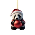 thumbnail image 1 of Binwennn Cute Cartoon Panda Christmas Pattern Print Hanging Home Tree Pendant Christmas Tree Pendant Home Decoration Window Sill Car Pendant Backpack Pendant Christmas White Elephant Swinging Pig Car, 1 of 5