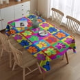 thumbnail image 2 of Colorful Dog Paw Footprint Rectangle Tablecloth 60"x84",Waterproof Polyester Rectangle Table Cloth, Wipeable Spillproof Polyester Tablecloth for Dining, Camping, Indoor and Outdoor, 2 of 5