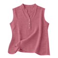 thumbnail image 6 of Linen Tank Tops for Women Solid Button down Tank Top Sleeveless Loose Tank Top Size 3XL, 6 of 6