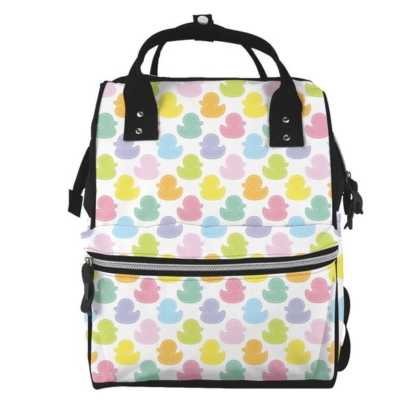 Easygdp Colorful Rubber Duck para Bolsa de Bebé de Gran Capacidad con Múltiples Bolsillos, Bolsa de Pañales para Padres, Bolsa de Viaje Organizada y Elegante