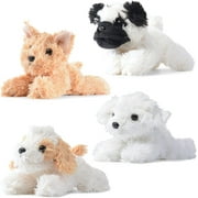 Prextex Plush Dog Set Pack of 4 Realistic Looking Puppies - 6 Inches Plush Dogs Stuffed Animals