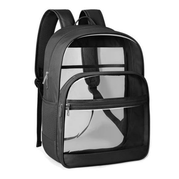 Mochila KIMNERPU transparente para la escuela, viajes, seguridad, negra