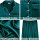 thumbnail image 5 of Conjunto de pijama SWOMOG para mujer, satén, 4 unidades, verde oscuro, talla S, 5 of 6