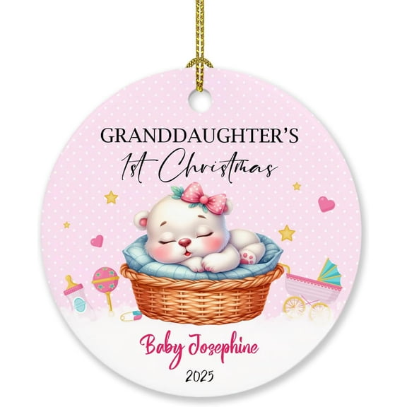 Granddaughter Like A Snowflake You're Special and Unique Personalized Christmas Ornament 2025, Custom Names Ornament From Grandma Grandpa