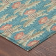 thumbnail image 3 of Addison Rugs Chantille Indoor/Outdoor Transitional Floral Turquoise Machine Washable Round Rug, 8' x 8', 3 of 7