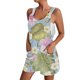 thumbnail image 1 of Gibobby pantalones de yoga Mono de un hombro con cordones y bolsillos con estampado de flores de talla grande para mujer(Azul， L), 1 of 4