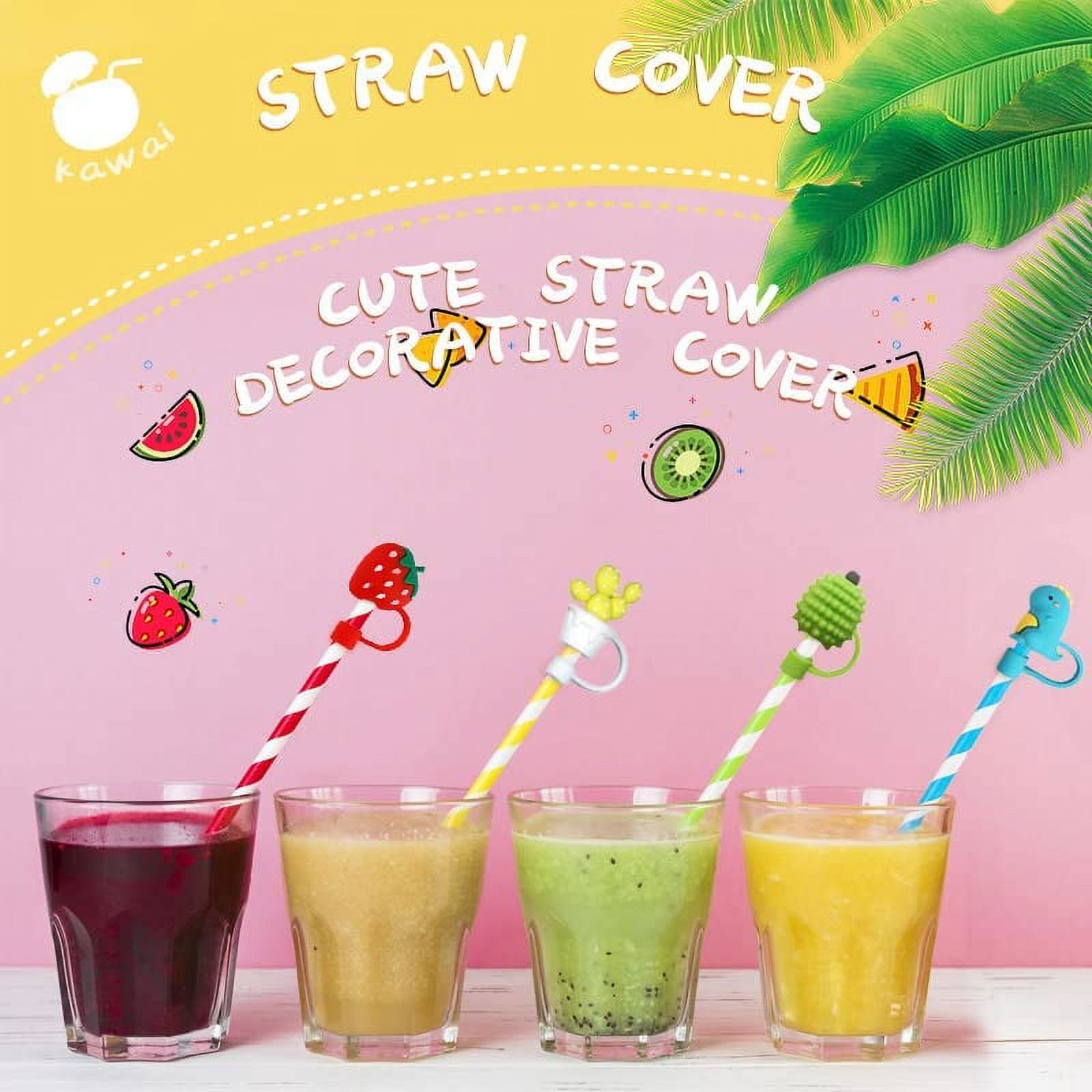 2pcs Straw Tips Cover Straw Covers Cap For Reusable Straws Straw Protector  Cute Holiday Style (Frog) 