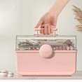 thumbnail image 3 of Boîte de Maquillage de Bureau Anti-Poussière Grande Capacité Plastique Transparent Boîte de Rangement Portable, 3 of 6