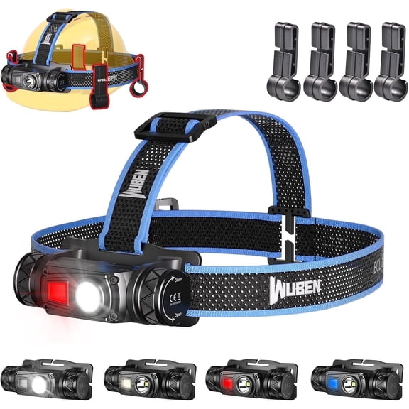 WUBEN H1 Pro Rechargeable Headlamp: 1200LM Ultra Bright LED, 11 Modes, 180° Adjustable IP66 Red Light for Outdoor Activities