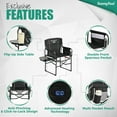 thumbnail image 3 of SUNNYFEEL Heated Camping Directors Chair, Heavy Duty,Oversized Outdoor Portable Heating Folding Chair with Side Table, Pocket for Beach, Fishing,Trip,Picnic,Lawn,Concert Foldable Camp Chairs, 3 of 8